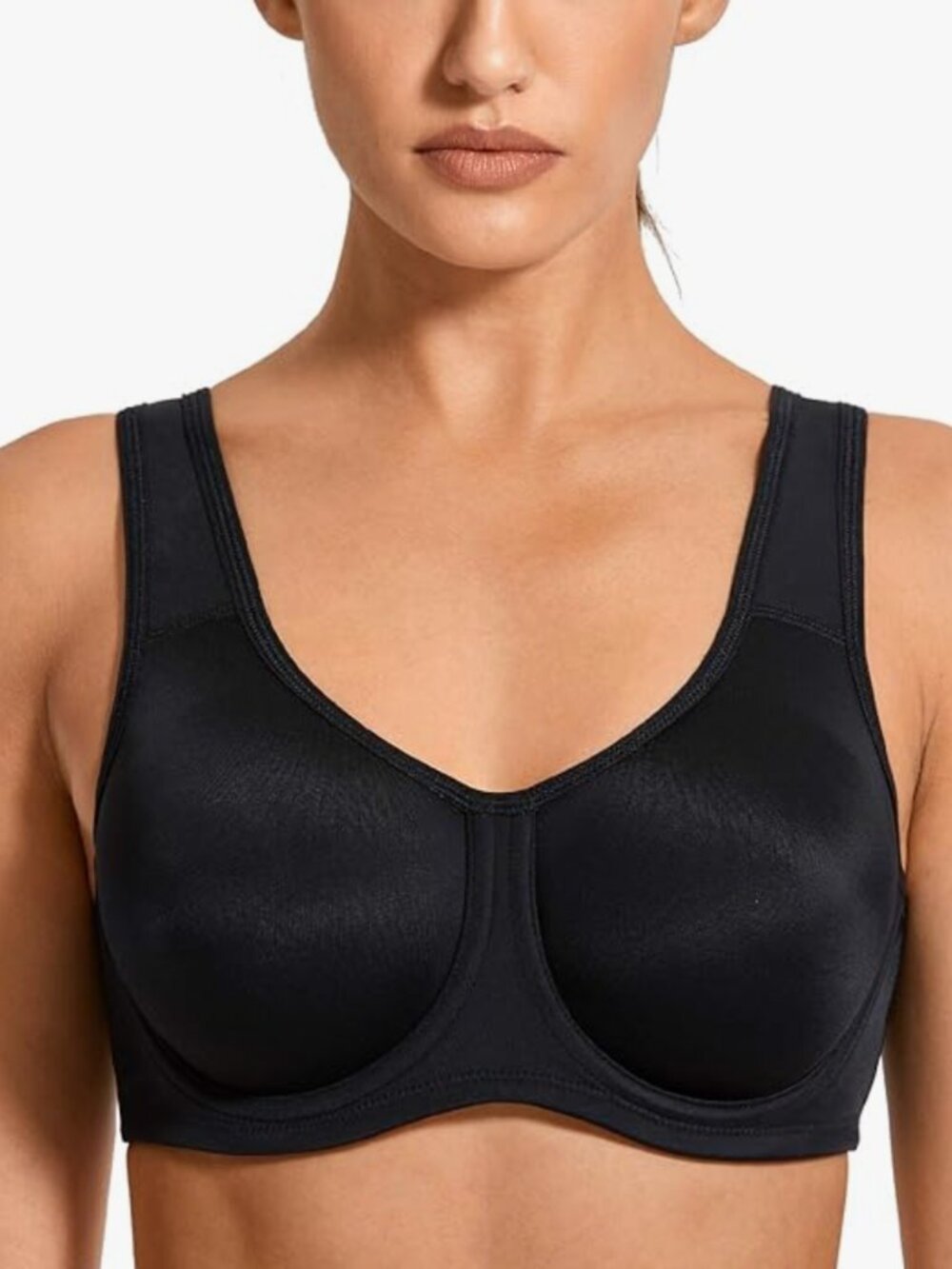 Syrokan 36D Women's Control Impact Sports Bra Underwire Black